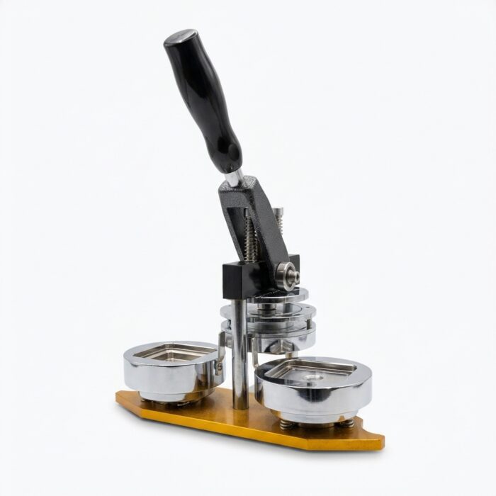 BADGE MAKING MACHINE WITH MOULDS SQUARE HIGH FIDELITY FRONT