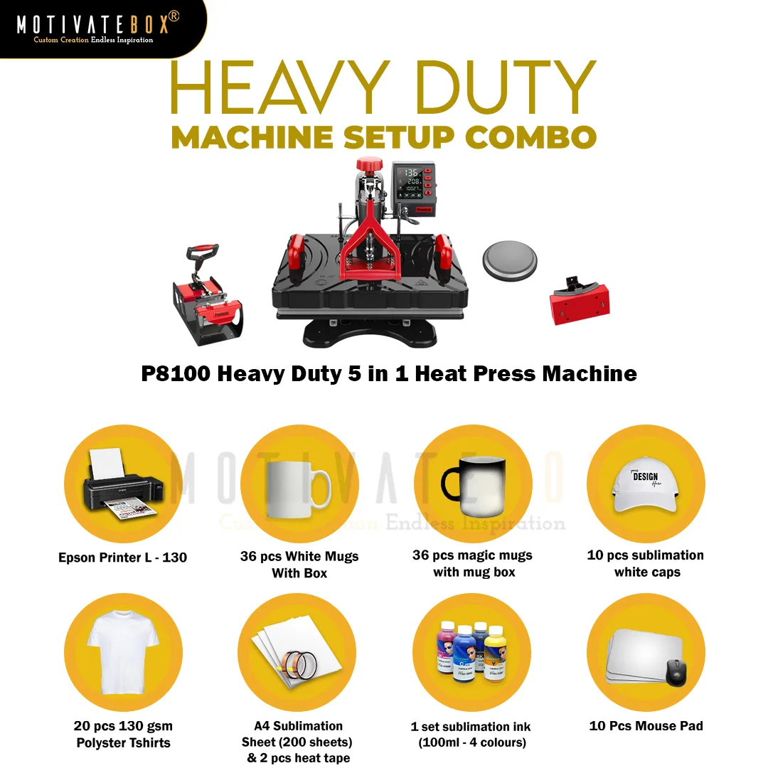 Start Your Printing Business 6 Heavy Duty Machine Setup Sublimation Combo