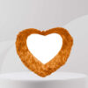 Orange heart fur cushion
