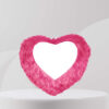 Pink heart fur cushion