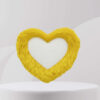 Yellow heart fur cushion