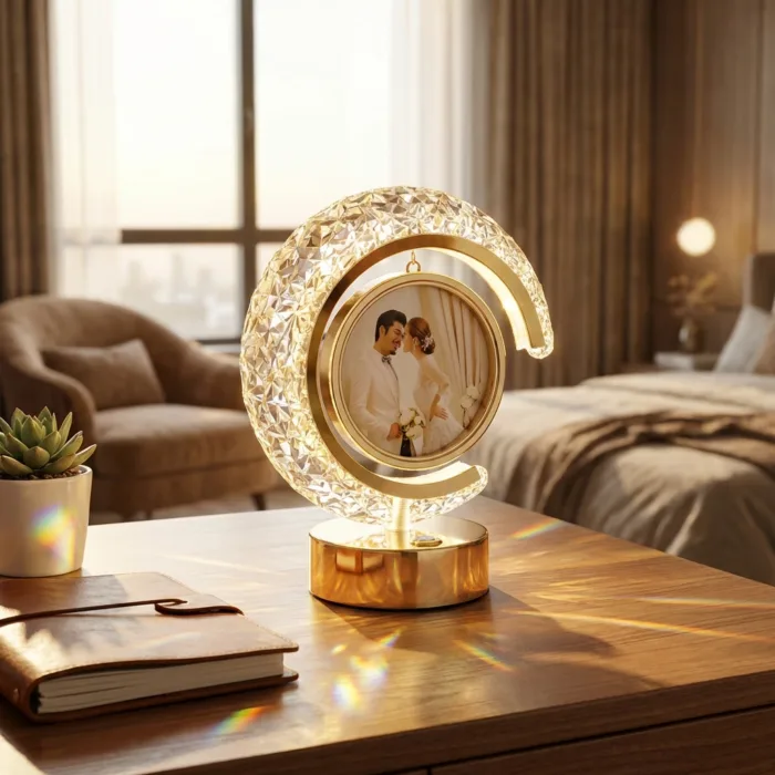 Half Moon LED Crystal Lamp Heart Round MB0PF087 Marketing Usage