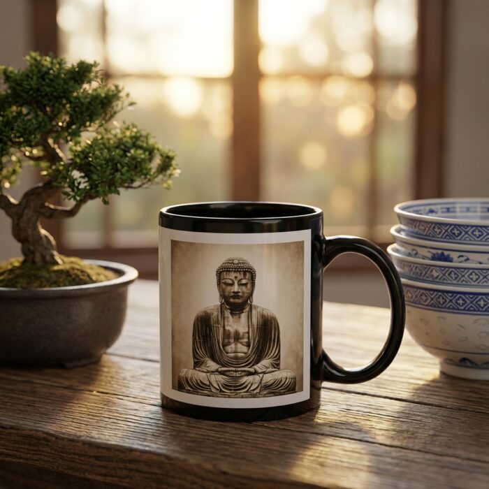 Black Patch Mug Chinese MB0MG088 Buddha