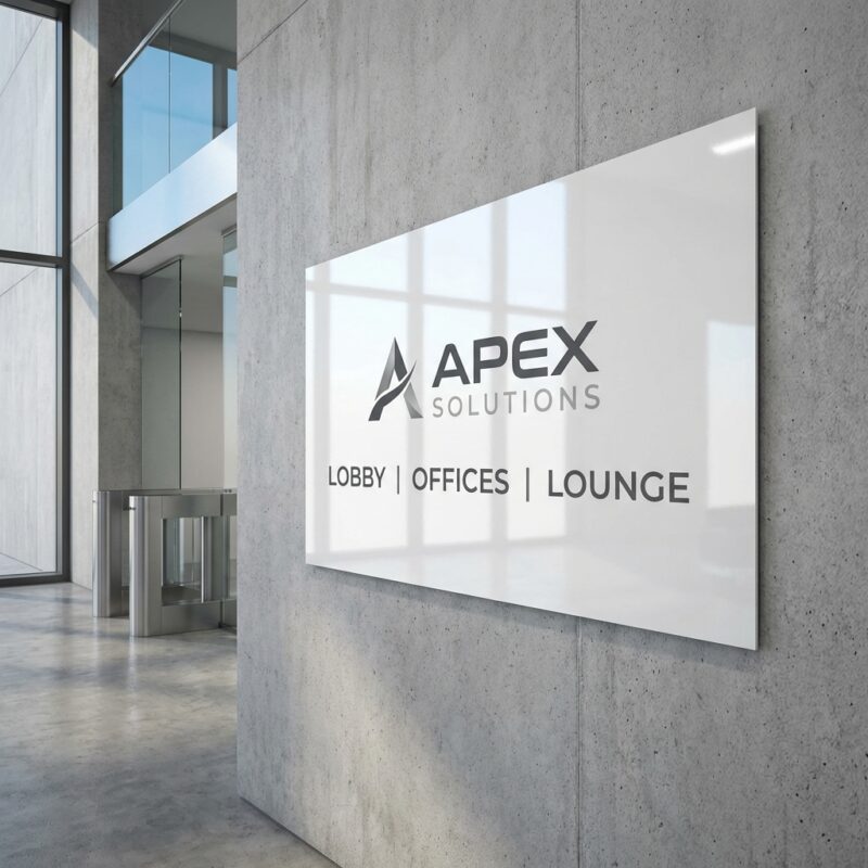 Metal Sheet White 12x24 Glossy MB0MS006 Corporate Signage Context