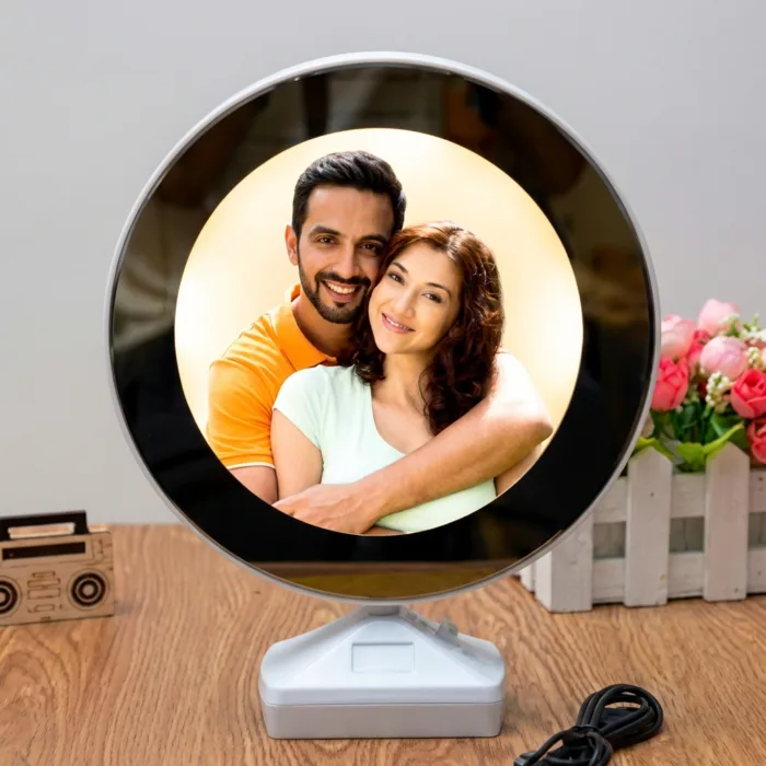 Magic Mirror (Sublimation LED Photo Frame) 1 Magic Mirror Round Black MB0PF047 Exact Replica