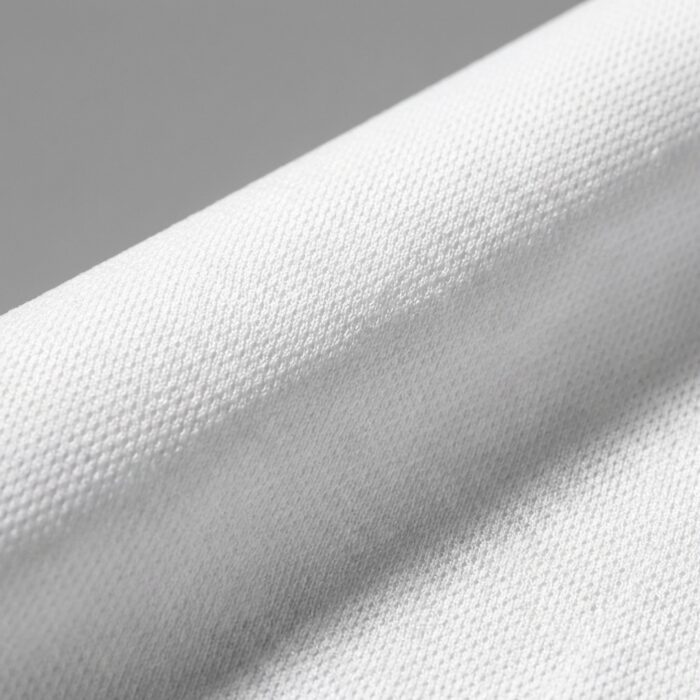 White Dryfit Round Tshirt MB0TS059 Technical Texture Close Up