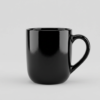 Ceramic Tea Mugs 6 Oz Black Orthographic Profile